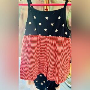 4th of July Duo! Carters Girl Stars & Stripes Romper Dress and Star Swim suit!